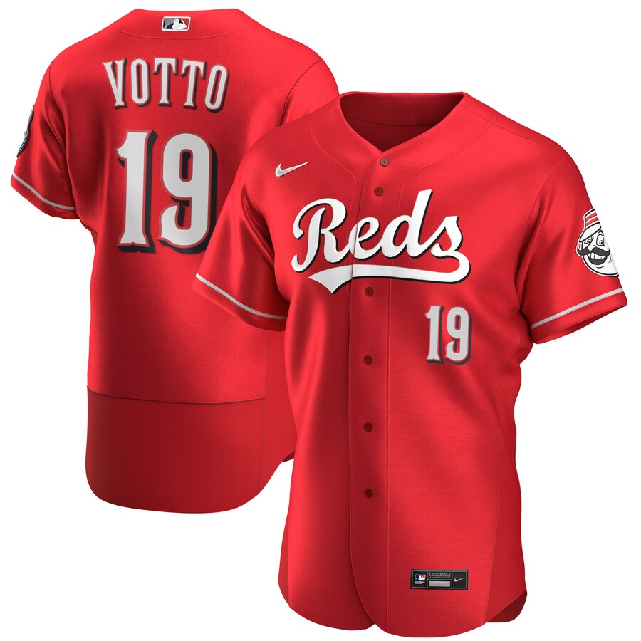 Cincinnati Reds #19 Joey Votto Men Nike Scarlet Authentic Alternate Player MLB Jersey